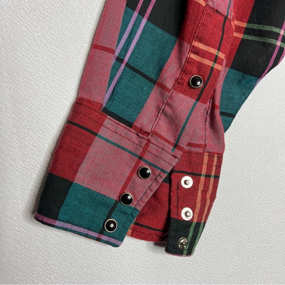 Panhandle Slim Western Pearl Snap Plaid Vintage Long Sleeve Mens Shirt 17 X 35 - Picture 7 of 9